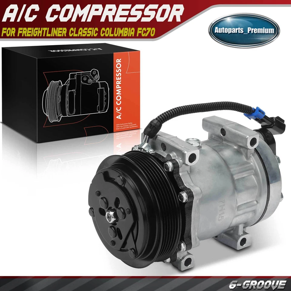 A/C Compressor w/ 6-Groove for Freightliner Century Class Classic Columbia FC70 - Image 1 of 4