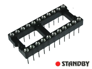 25pcs DIL IC Socket 22 pin Screw Machine Round hole pin 2,54x10,16mm 0,1"x0,4" - Bild 1 von 1