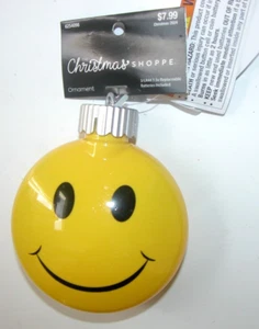 NEW NWT Christmas Ornament Smiley Face Yellow Light-up LED - Picture 1 of 3