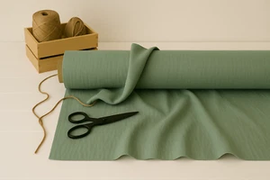 Green Sheen Cotton-Linen Fabric by the Yard – Ideal for Apparel, Crafts & Décor - Picture 1 of 10
