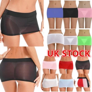 UK Women Sheer Mini Skirt Nightwear Lingerie Party Clubwear Hip Hot Sexy Skirt - Picture 1 of 127