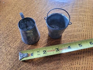 Vintage Metal Toy BUCKET and PITCHER for Doll or Knick Knack Decoration - Picture 1 of 7