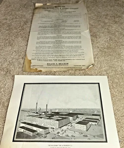 1919 McGRAW TIRE & RUBBER CO. Stock Prospectus / Drawing of Plant EAST PALESTINE - Picture 1 of 11