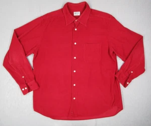 Hartford Shirt Mens Extra Large Red Corduroy Button Up Long Sleeve Hike Workwear - Picture 1 of 9