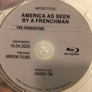 AMERICA AS SEEN BY A FRENCHMEN on Blu-ray From Arrow Video - DISC ONLY - Picture 1 of 2