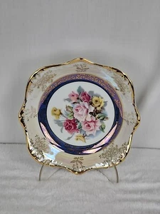 Antique Deville Japan Candy Dish Floral Lustreware Gold Tone 7” Rare! - Picture 1 of 5