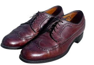 VINTAGE Alden 639 Wingtip Oxford Brown Leather Dress Shoes- Truflare Sz 10 B/D - Picture 1 of 14