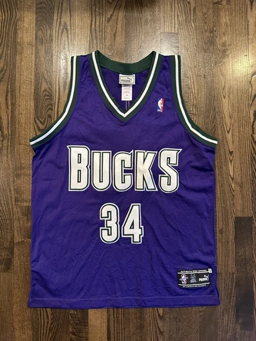 RARE Puma Authentic RAY ALLEN #34 Milwaukee Bucks Jersey Size 44 Large L Cover