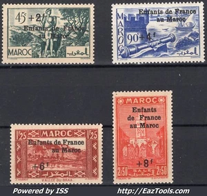 MAROC SERIE AU PROFIT DES ENFANTS REFUGIÉS N° 200/203 NEUF ** SANS CHARNIERE - Picture 1 of 2
