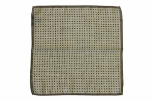 Battisti Cuadrado de Bolsillo Seta Marrón Polkadot con Beige, Lana Pura - Imagen 1 de 3