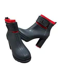 Sorel Medina III Black High Plateau Regenstiefel Damen US 9 EU 40 Schwarz Rot Stiefel - Bild 1 von 9