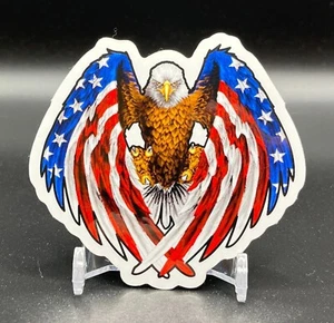 Bald Eagle USA American Flag Sticker Car Truck Laptop Window Decal Bumper decal - Picture 1 of 2