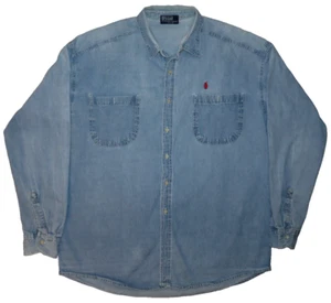 Chaqueta de Jean Polo Ralph Lauren Talla XL Azul Denim Luz Logotipo Pony - Imagen 1 de 8