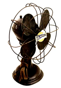 Vintage 1950s Caged R&M Banner Electric Fan #74063 Table Heavy Metal - Picture 1 of 8