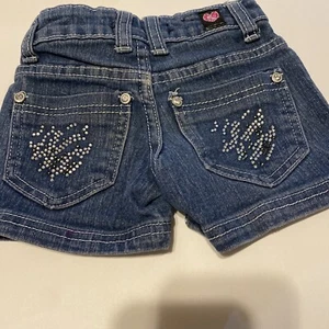 Pink Latte Girls Shorts Size 4 Jeweled Button Jeweled Studs Rhinestone Pockets - Picture 1 of 9