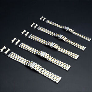 Solid Stainless Steel Watch Strap Band Replacement Bracelet 12-24mm+Curved End