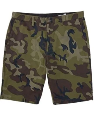 Volcom Men's Vmonty 22" Stretch Chino Short Green Combo Size 29 - Image 1 of 2