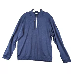 Cutter & Buck CB Drytec Pullover 1/4 Zip Mens L Long Sleeve Stealth Stretch Blue - Picture 1 of 12