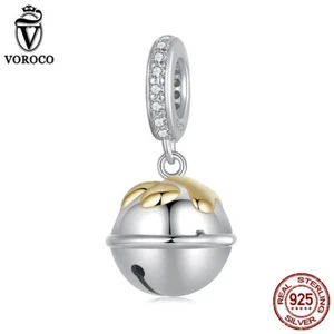 Fashionable 925 Sterling Silver Paw Bell Pendant Charm Fit Bracelet Gifts Voroco - Picture 1 of 16