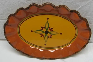 CELEBRATING HOME "TUSCAN HOME" STONEWARE LARGE PLATTER - 13" BY 17 1/2" - Picture 1 of 2