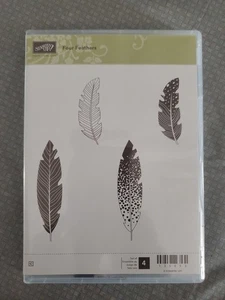 Stampin Up 4er Set Stempel vier Federn Gummistempel Feder unbenutzt - Bild 1 von 3