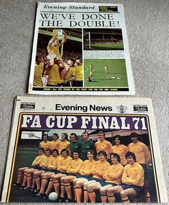 Arsenal FC 2 1971 FA Cup Final / Double Win Colour Newspaper Souvenirs - Picture 1 of 10