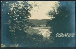 Patines Letonia RPPC vista años 20 no Turaidas uz Gaujas leju - Imagen 1 de 2
