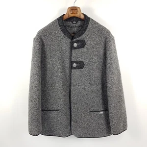 Giesswein Walkjacke Herren Gr. 56 Grau Wolle Mohair Jacke Janker Tracht Strick - Picture 1 of 8