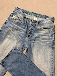 Cinch Jeans Uomo 31x34 Blu Grant Gamba Dritta Denim Lavaggio Medio Bootcut Western - Foto 1 di 24