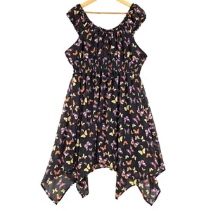 Womens Dress XXL Fairy Butterflies Babydoll Boho Cottage Feminine Coquette Midi - Picture 1 of 6