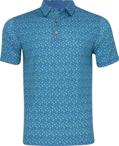 FootJoy Beach Print Lisle Previous Season Royal/Green Shirt Herren M - Bild 1 von 4