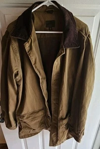 Lands End Canvas Button Up Chore Barn Coat Mens Size XL Corduroy Collar Heavy - Picture 1 of 15