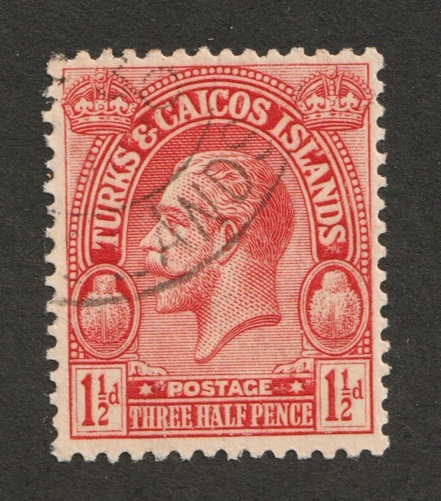 Islas Turcas y Caicos 1925 Sc# 47 - Tres medio peniques, KGV. Sello usado CV$21,00 Foto 1 de 1