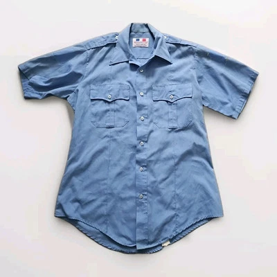 Vtg Flying Cross Blue Security Paramedic Uniform Patches Removed Made In USA - Image 1 of 4