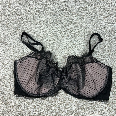 Victorias Secret Bra Womens 38DDD Black Dream Angels Push Up Lace Underwire - Image 1 of 4