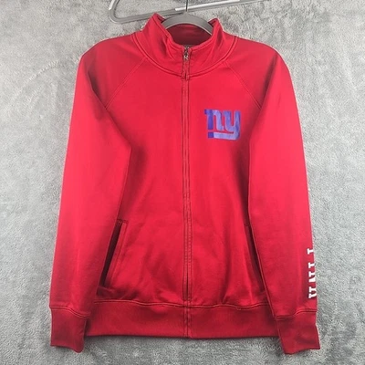 PINK Victoria's Secret New York Giants Track Jacket Womens Medium Red Full Zip - Image 1 of 4