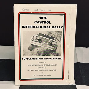 1978 CASTROL INTERNATIONAL RALLY SOUTH AFRICA REGULATION PROGRAMME BOOKLET - Picture 1 of 5
