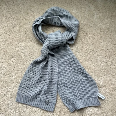 NWOT Calvin Klein Gray Chunky Knit Scarf - 100% Acrylic - Measurements 68” x 9” - Image 1 of 4
