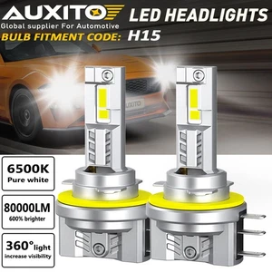 Pair 80000LM H15 LED Bulbs Canbus No Error Headlight For Audi Mercedes Benz USA - Picture 1 of 12