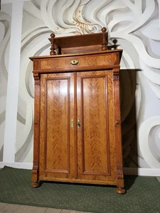 Gründerzeit Vertiko Birke rest Aufsatz möglich Antik - Bild 1 von 16