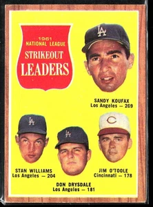 1962 TOPPS BASEBALL STRIKEOUT LEADERS #60 * pen mark on back see photo - Picture 1 of 2