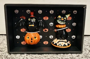 Blue Sky Halloween schwarze Katze & Fledermaus Kürbis Salz & Pfefferstreuer Figur Set - Bild 1 von 3