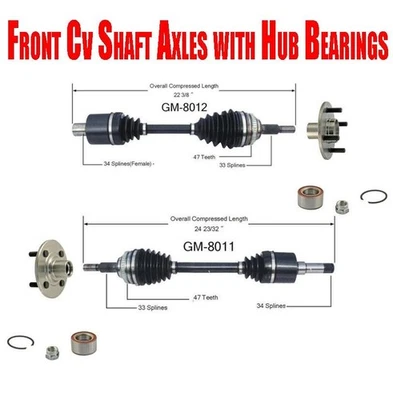 SC SL SERIES 94-02 SW SERIES 94-01 Front Cv Shaft Axles and Wheel Hub Bearings - Image 1 of 4
