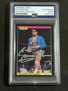 Tarjeta autografiada firmada por Rick Martel 1992 Merlin Gold WWF CERTIFICADA PSA/ADN - Imagen 1 de 2