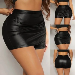 Fashion Women's Leather Pants Asymmetrical Female Hakama Microelasticity - Picture 1 of 40