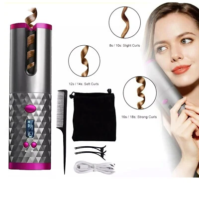 ZREE Professional USB Cordless Auto Rotating Hair Curler Waver Styling Iron Wand