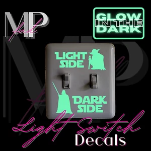 Star Wars LICHTSCHALTER Aufkleber DUNKLE SEITE Vinyl Wand Wohnkultur LEUCHTEN IM DUNKLEN V2 - Bild 1 von 7