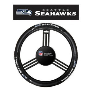 Seattle Seahawks NFL Massage Grip Steering Wheel Cover - Picture 1 of 2