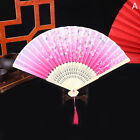 Chinese Japanese Style Silk Flower Fan Folding Fan Home Decoration Ornaments S1