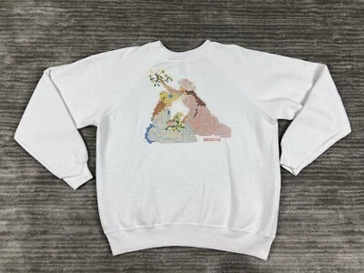 Sudadera vintage Two Sisters Renoir para mujer mediana blanca Hanes Her Way Foto 1 de 4